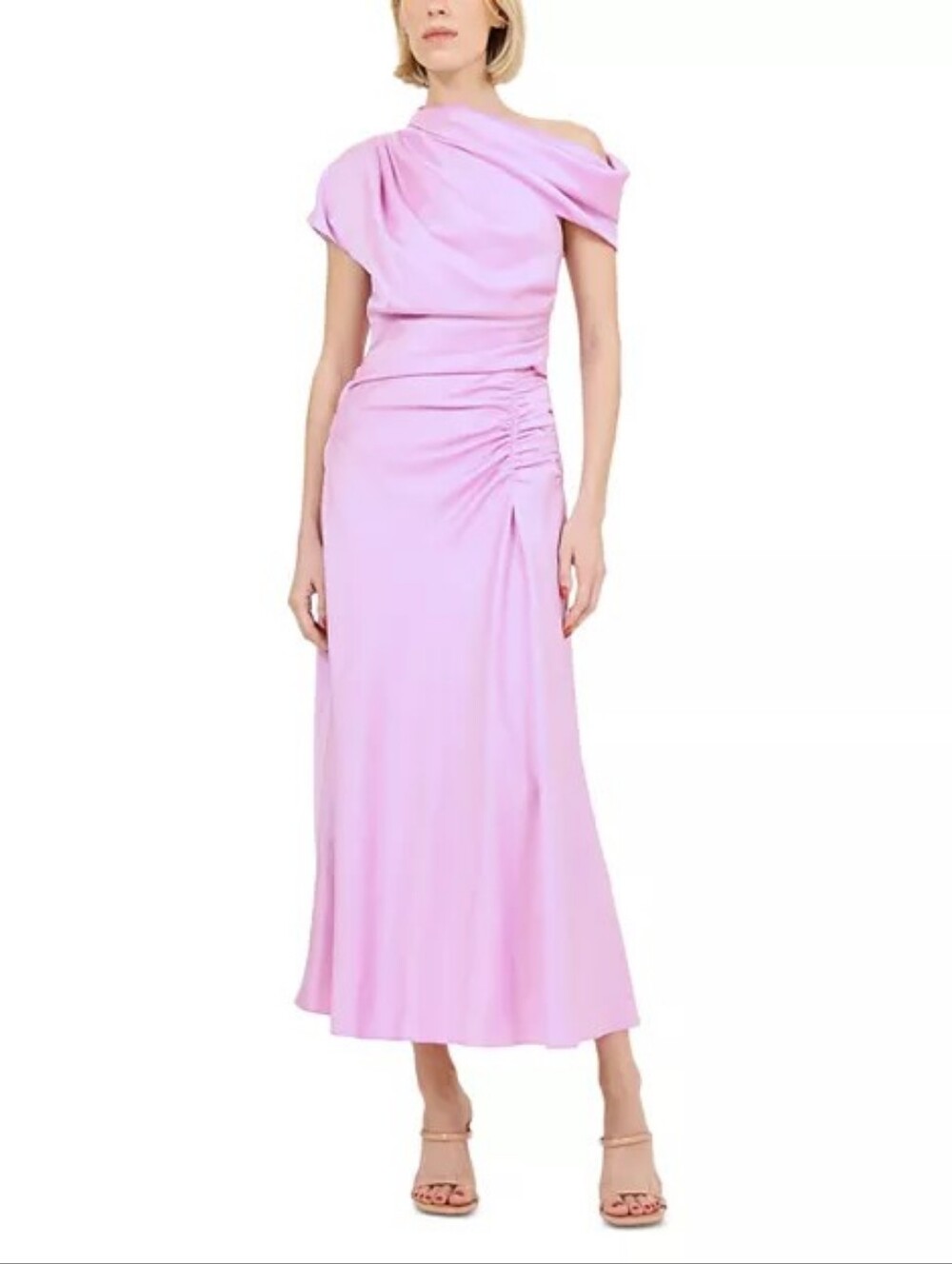 SIMKHAI Joanna Asymmetric Shoulder Midi Dress